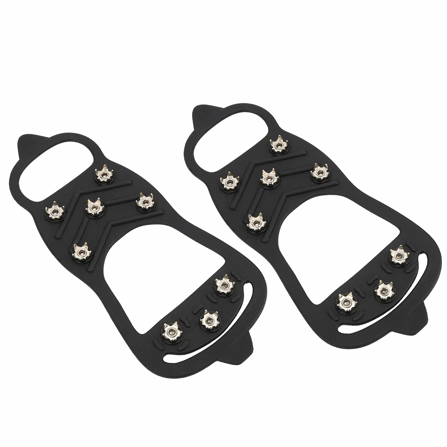 Couvre-Pointes de Chaussures, Crampons Antidérapants en Acier Inoxydable à 8 Dents avec Silicone Flexible, pour la Marche sur Neige en Plein Air, la Randonnée, L'alpinisme,