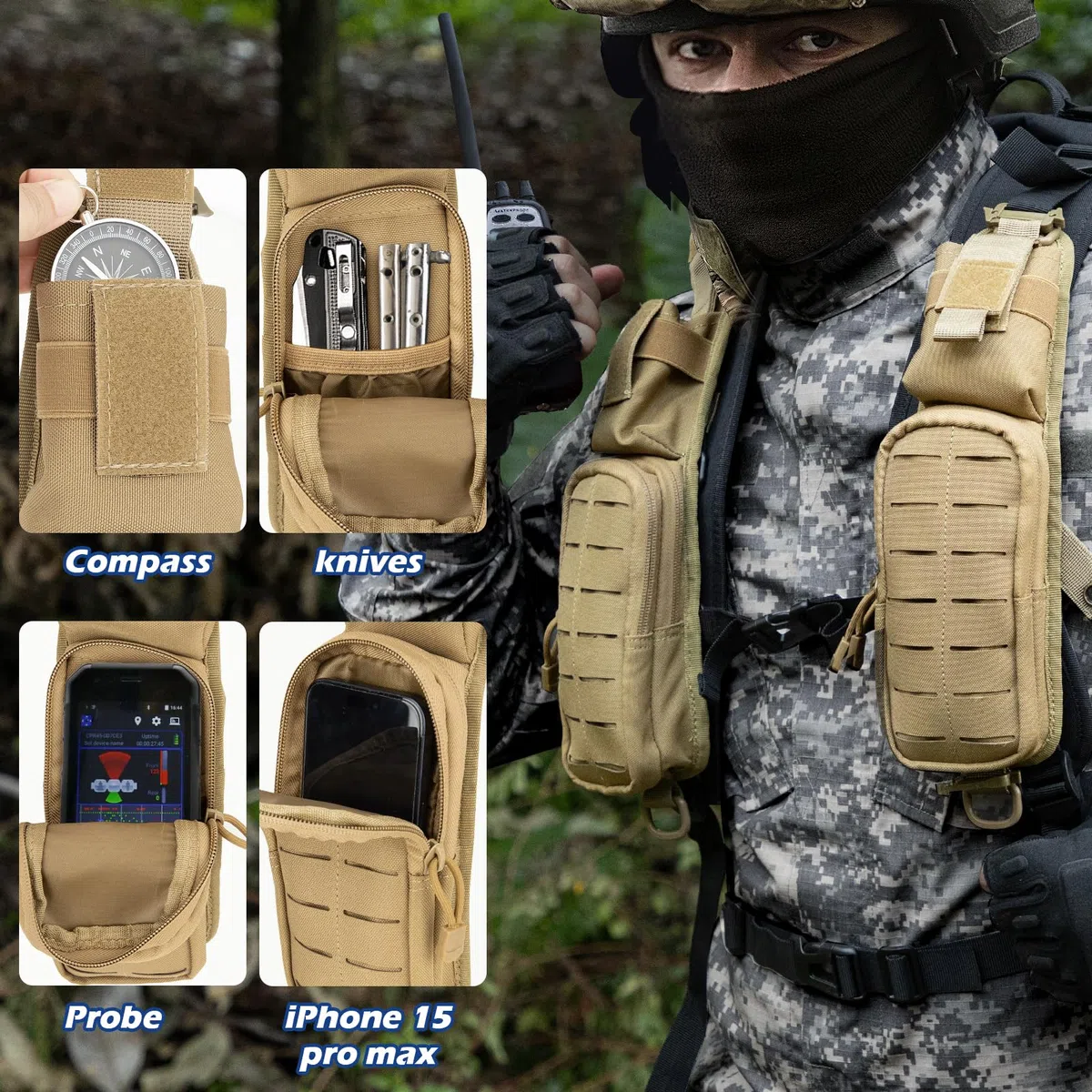Jueachy Pochette tactique Molle pour accessoires