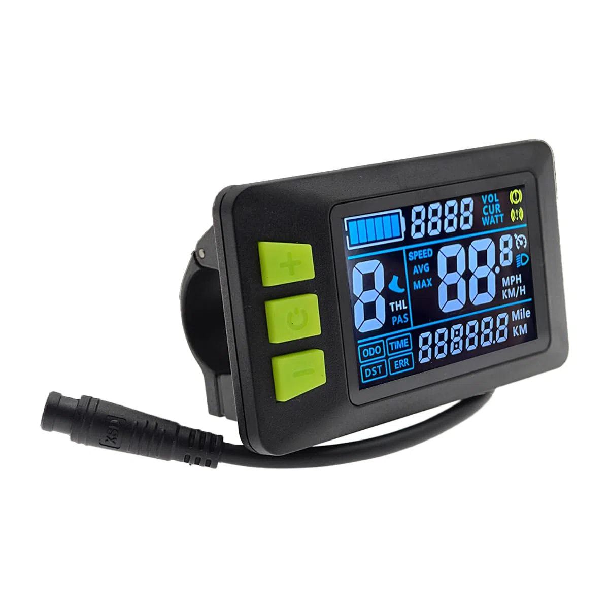 Ausi Écran LCD, 24 V, 36 V, 48 V, Compteur de Vitesse 6 Broches pour Scooter électrique (SM)