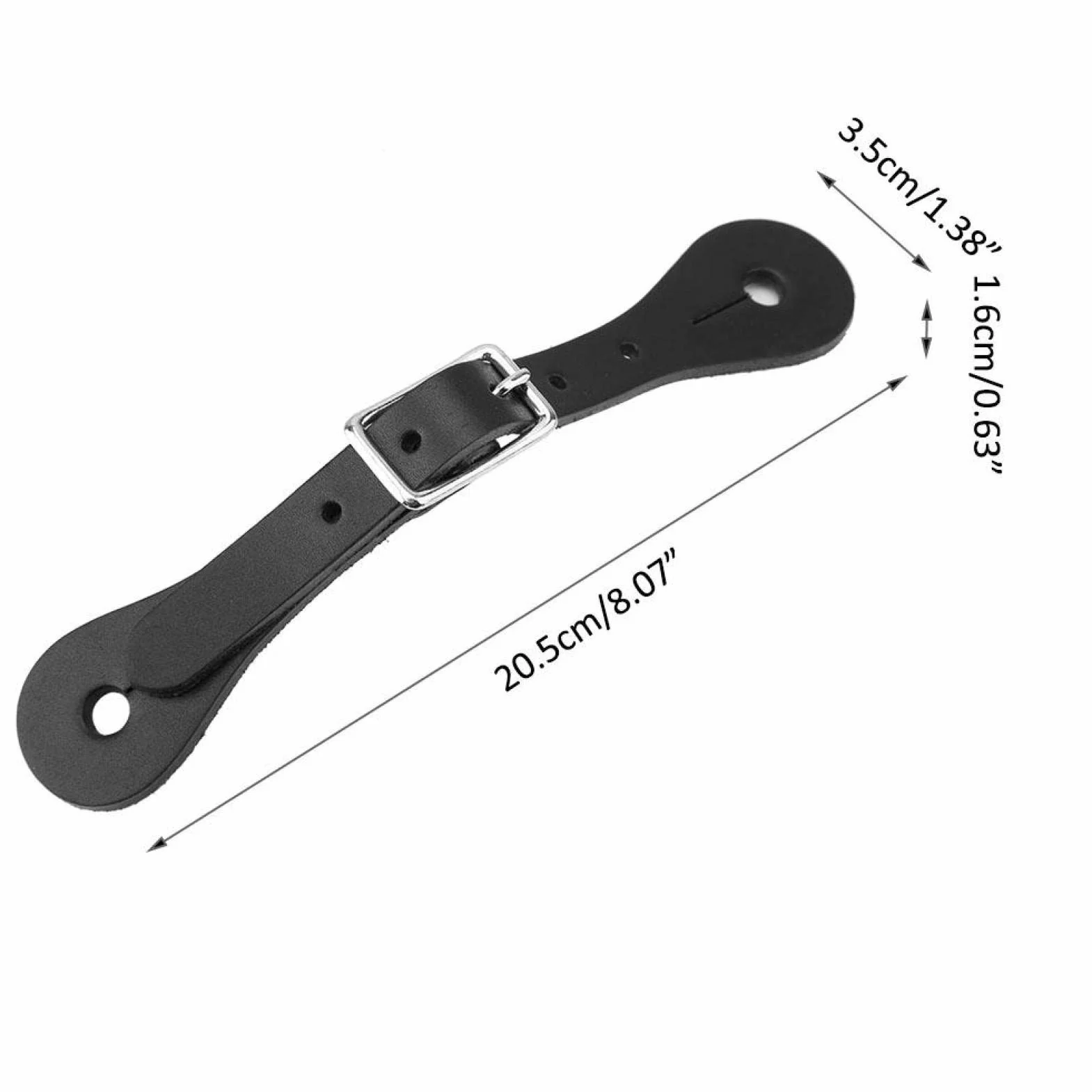 Wosune Sangle d'éperon de Cheval, Sangle de Cheval Accessoires d'équitation Leatherw 1 Paire pour Ceinture d'équitation pour Ceinture en Cuir Noir pour Accessoire de Cheval(Black)