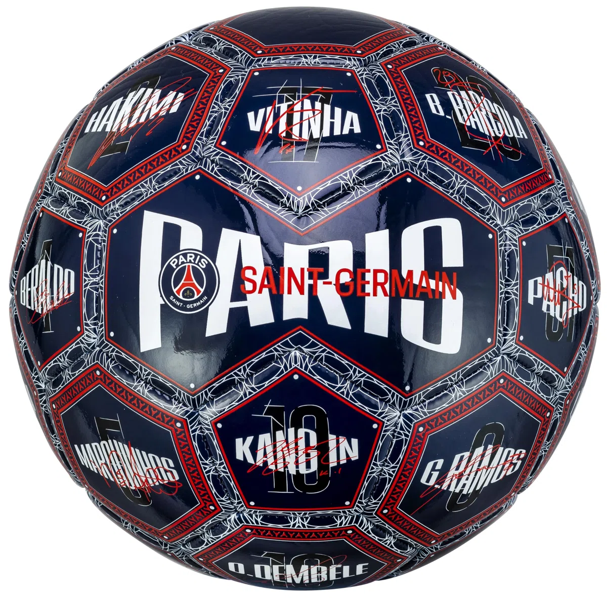 PSG Ballon de Football Signatures des Joueurs - Collection Officielle Paris Saint Germain - Taille 5