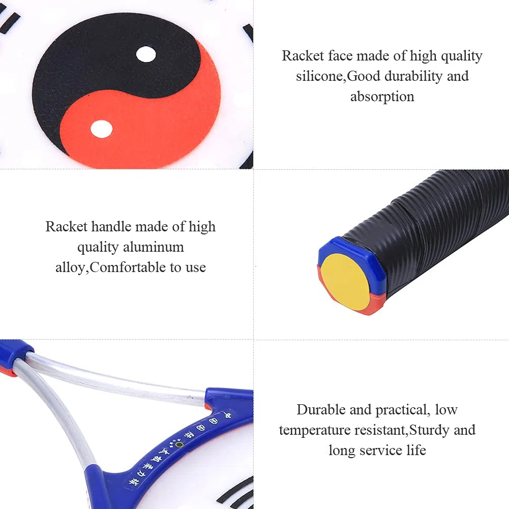 Racket de Résistance Douce, Visage en Silicone de Haute qualité, Poignée en Alliage en Aluminium, Facile à Transporter, Adaptée à la Fitness d'exercice âgé Tai Chi
