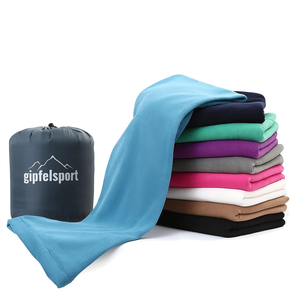 Gipfelsport Sac de Couchage d’Été en Microfibre pour Le Camping Utilisable comme Couverture - Léger, Petit, Rectangulaire