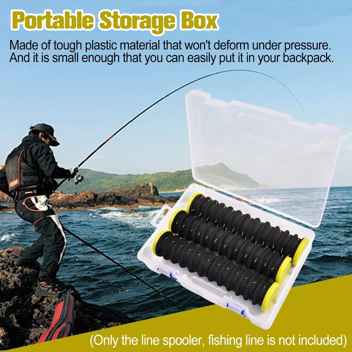 LEONTOOL 3 pcs Organisateur de Rangement de Ligne de pêche, Porte-Leader avec 12 Fentes pour Garder Votre Ligne sans enchevêtrement pour Le Stockage des Lignes Crochet Keeper