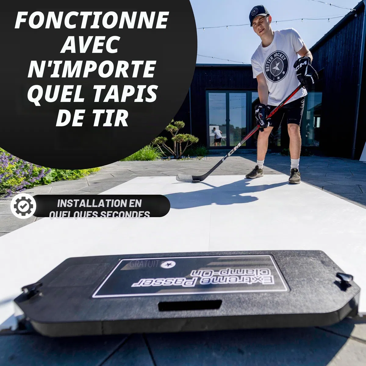 Better Hockey Extreme Passer Clamp-on Pro - Taille 77 cm - Incroyable passeur de Hockey