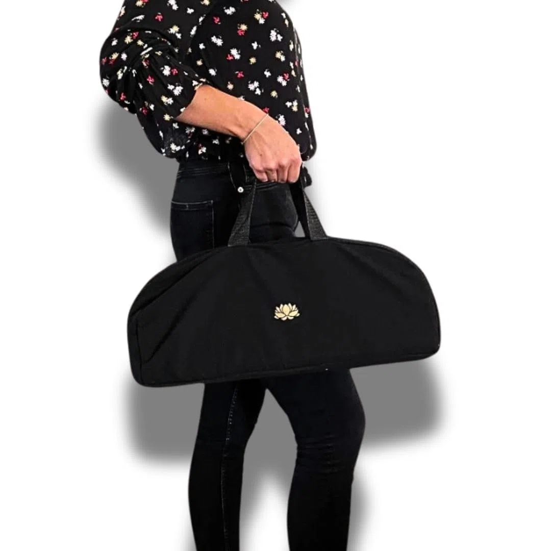 Banc de méditation Pliable Noir Lotus avec Coussin et Sac