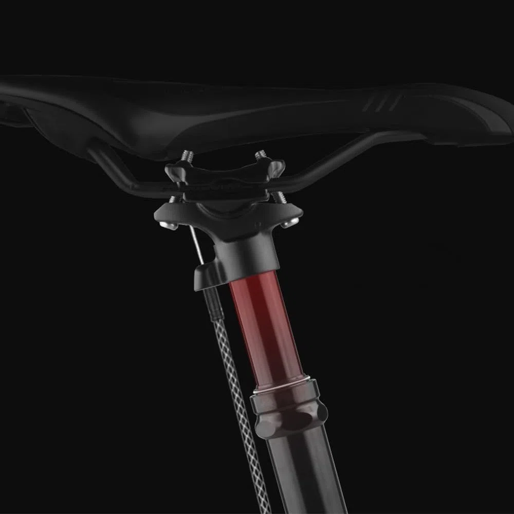DONGKER Tige de Selle de Vélo, Tige de Selle Compte-Gouttes à Distance Réglable en Hauteur pour VTT, AL7075, Noir