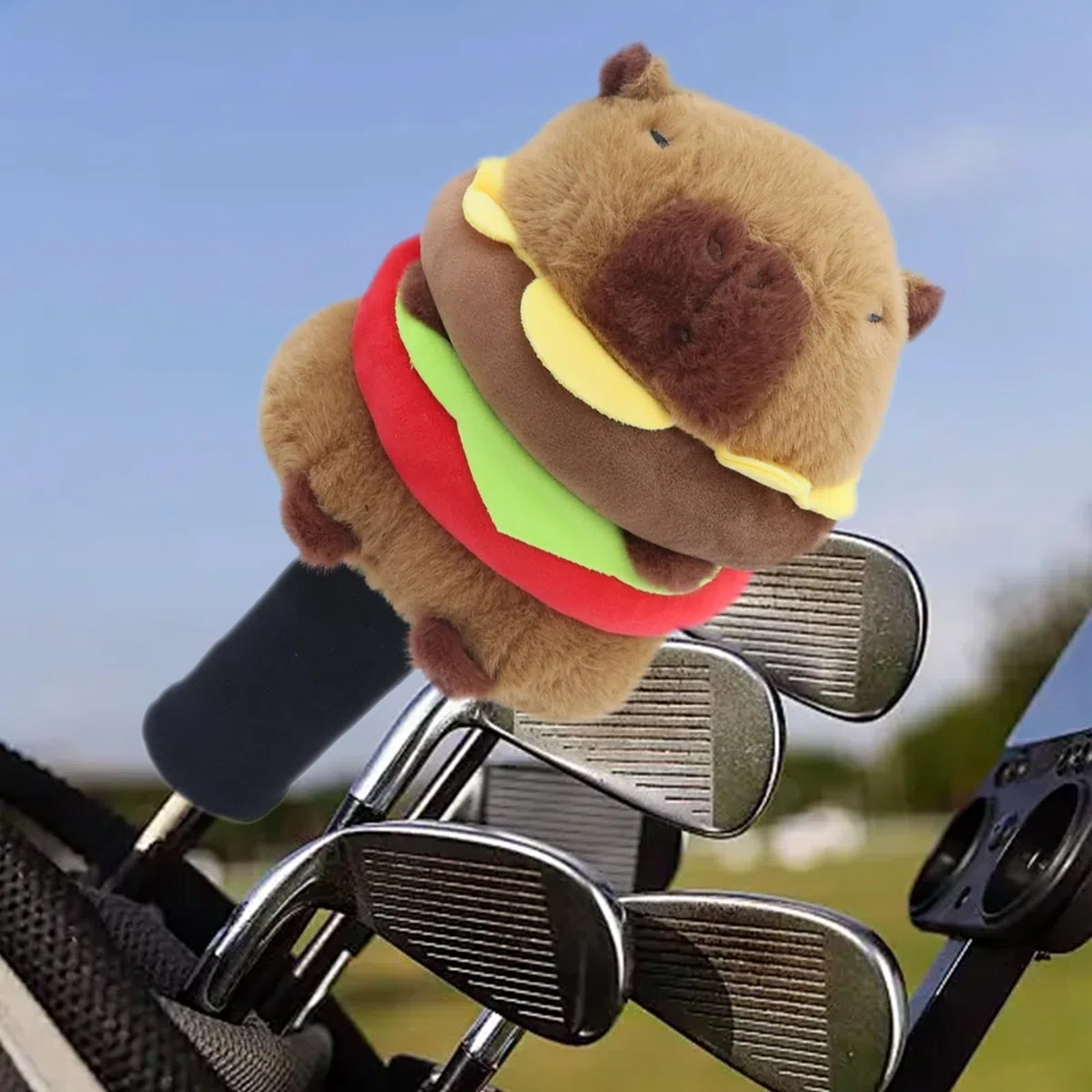 Couvre-club de golf en peluche en forme de Capybara - Résistante aux rayures - Pour homme et femme - Pour intérieur et extérieur