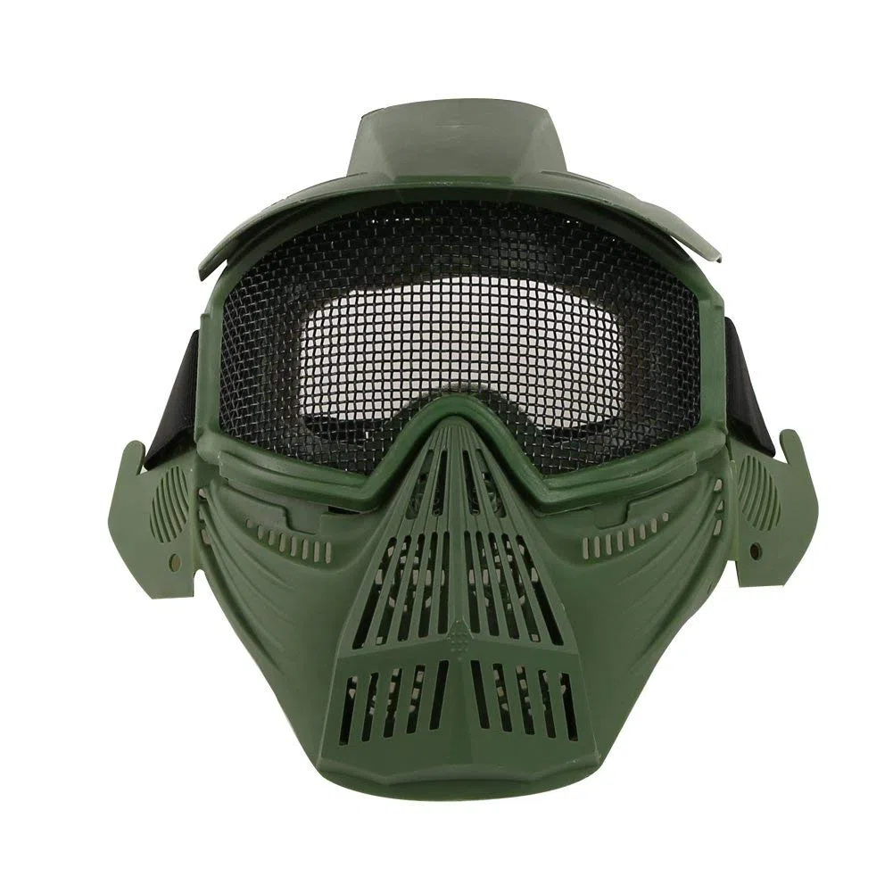 Masque Tactique en Acier pour Airsoft - Masque intégral en Maille - Masque de Protection Militaire - Idéal pour Paintball CS