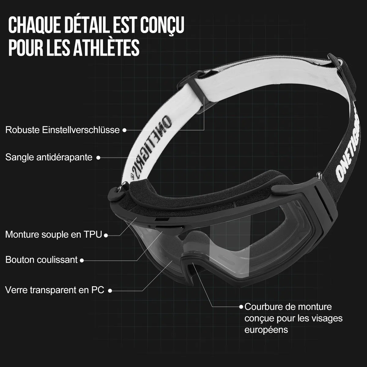 OneTigris Lunettes de protection tactiques avec 3 objectifs interchangeables - Lunettes de chasse avec CE EN166 et ANSI Z87.1 - Verres Airsoft pour paintball, chasse, CS, cyclisme, extérieur