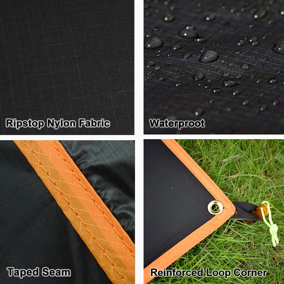 GEERTOP Tapis de Sol imperméable ultraléger pour 1 à 4 Personnes pour Camping, randonnée, Pique-Nique (5 Tailles)