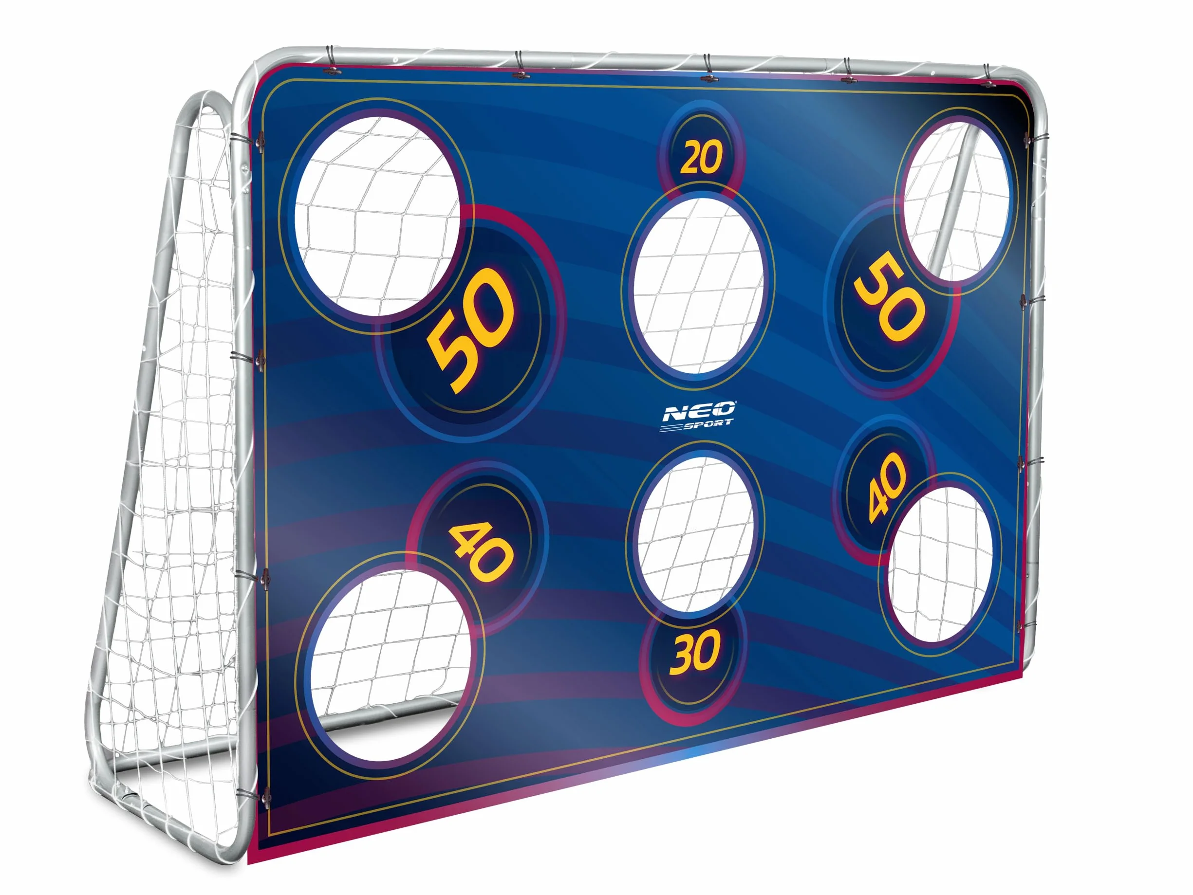 Neo-Sport But de Football Trainer - 180 x 120 cm - Tapis de Football avec Trous de tir - Imperméable - Bleu