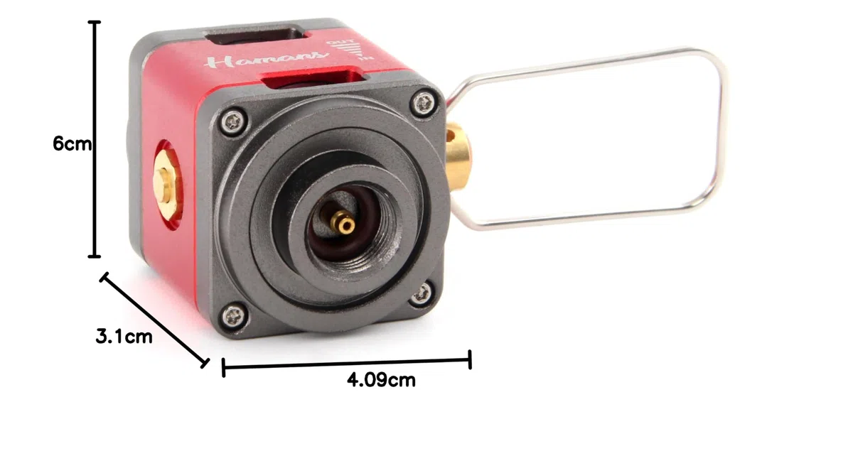 Hamans Adaptateur de recharge de bidon de gaz avec fenêtres visibles, dispositif de transfert de carburant pour randonnée, valve de gonflage portable d'extérieur avec étui de transport (ADAPTER-815)