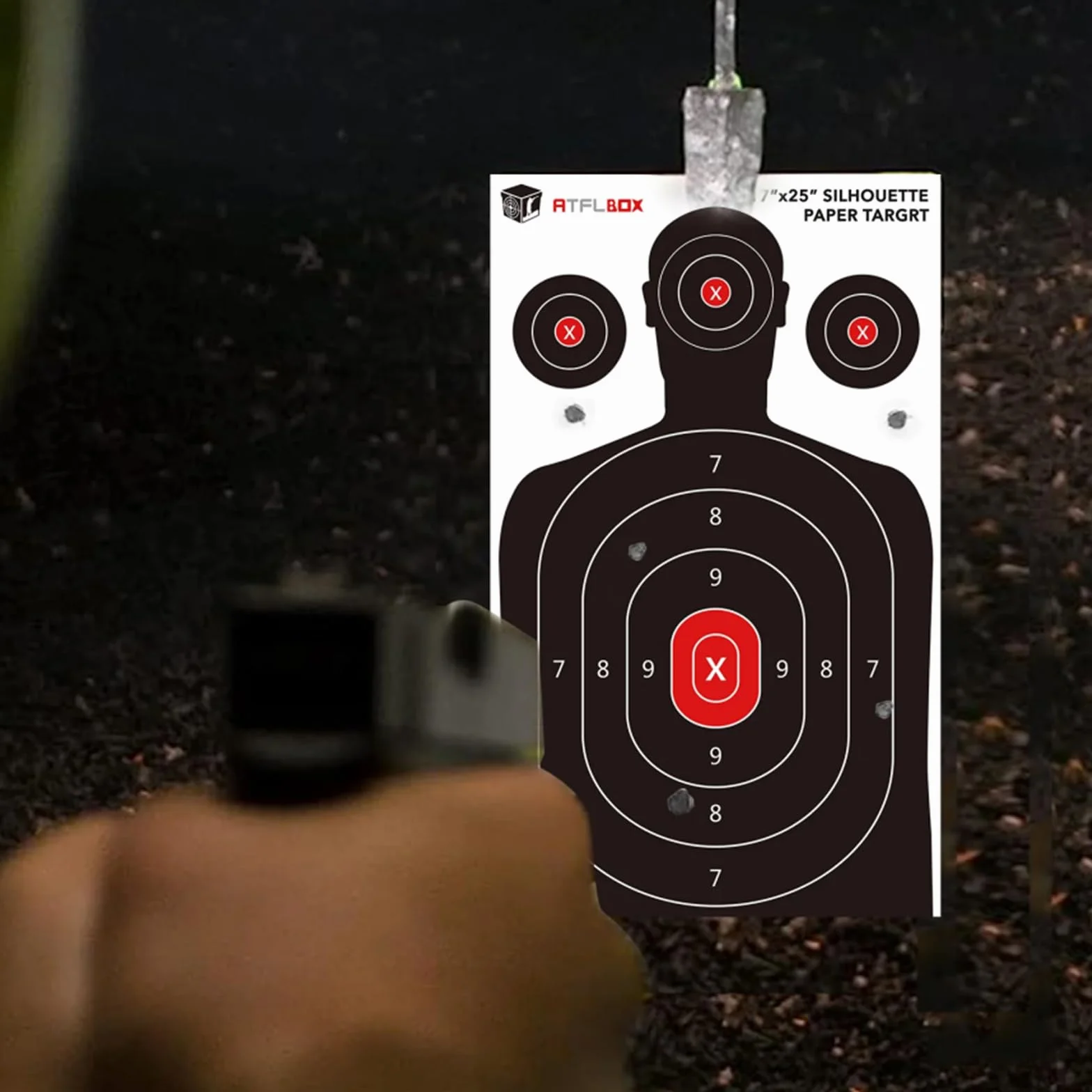 ATFLBOX 50 pièces Cible en papier à silhouette humaine pour le champ de tir, 43 x 63.5 CM Cible papier pour armes de poing, pistolets, fusils, pistolets à air comprimé, pistolets à plomb, pistolets BB