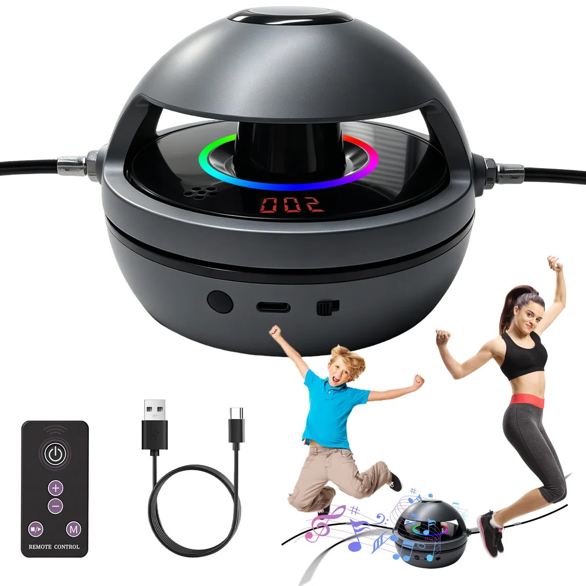 TZEKING Machine à Sauter à La Corde Électronique avec Compteur,Télécommande,1-10 Niveau de Vitesse,Écran LED,Corde à Sauter Intelligente