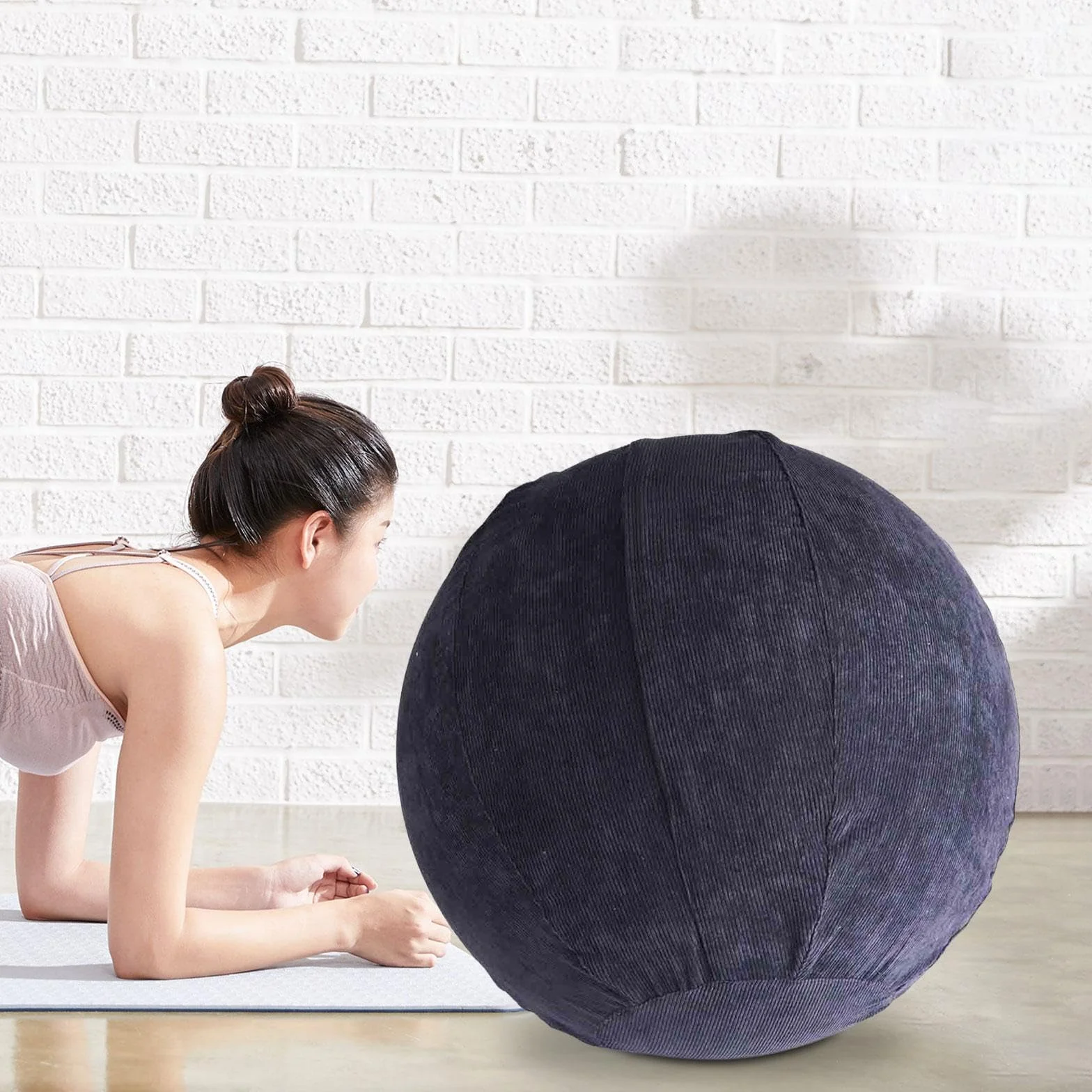 F Fityle Couverture de Balle de Yoga Pilates, Housse de balles assises avec poignées de Transport, Housse de Balle d'équilibre Pliable, Protection Ballon
