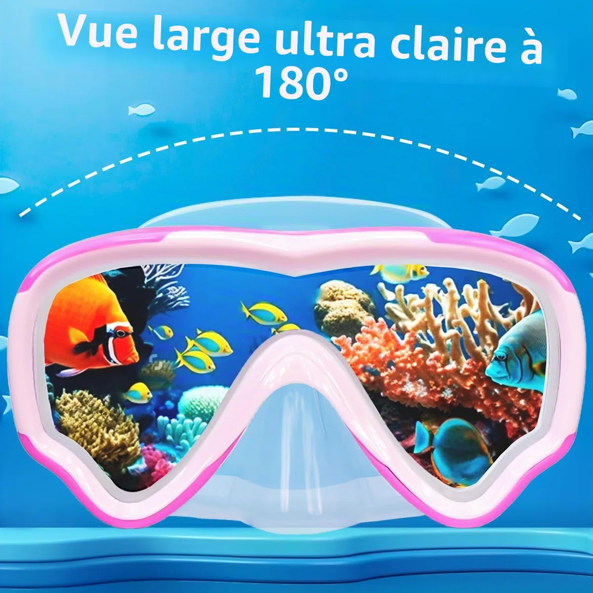Lunette de Piscine Enfant avec Sangle en Tissu Doux, MOMUSE Masque de Plongée Enfant avec Couvercle de Nez 3D, Lunettes de Natation pour Garçons et Filles de 4 à 14 Ans