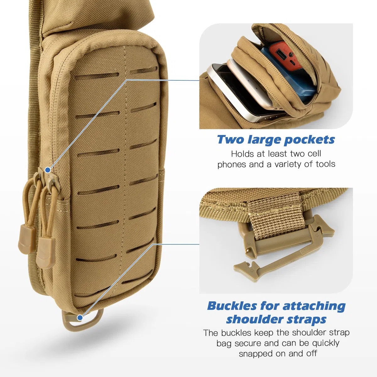 Jueachy Pochette tactique Molle pour accessoires