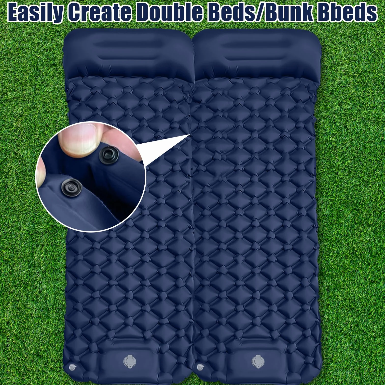 Matelas de Camping Autogonflant,Matelas Camping - Ultraléger de Matelas Gonflable avec Pompe à Pied, Portable Tapis de Matelas Pneumatique pour Plage, Voyage,Le Trekking en Plein Air