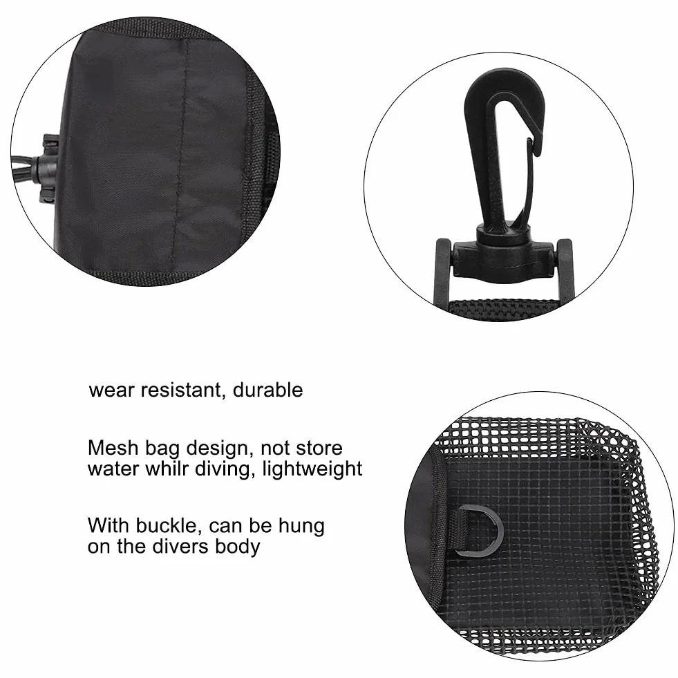 Tiiyee Sac de plongée en Maille pour plongée sous-Marine ou plongée en apnée, Sac de Sport Robuste équipement de plongée extérieur Portable léger en Maille de plongée avec Boucle pour Chasse