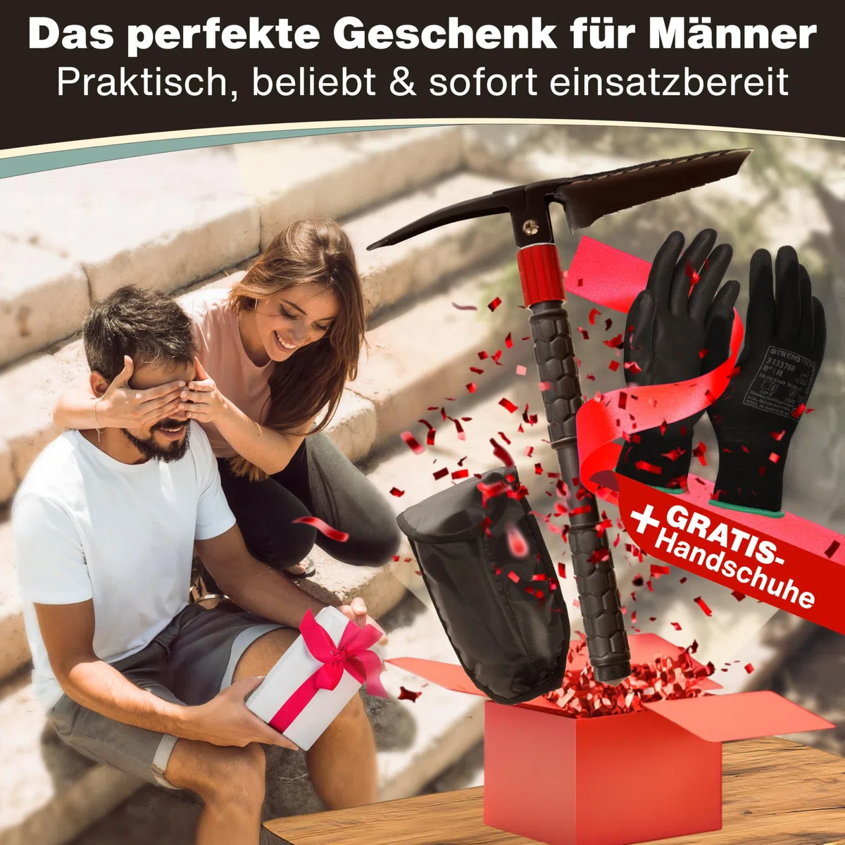 Pelle pliante 9 en 1 – Pelle de survie pliable avec scie à racines, acier à feu et sac – Outil compact d'extérieur – Cadeau pour homme, idéal pour le camping, le bushcraft et les urgences
