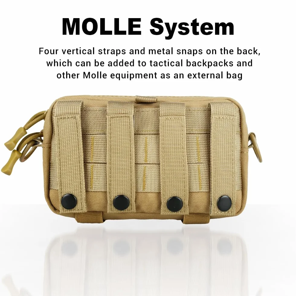 Pochette Tactique Molle, Trousse de Secours étanche en Nylon 1000D, Sacoche Ceinture Militaire pour Gadgets, pour Camping Randonnée Escalade