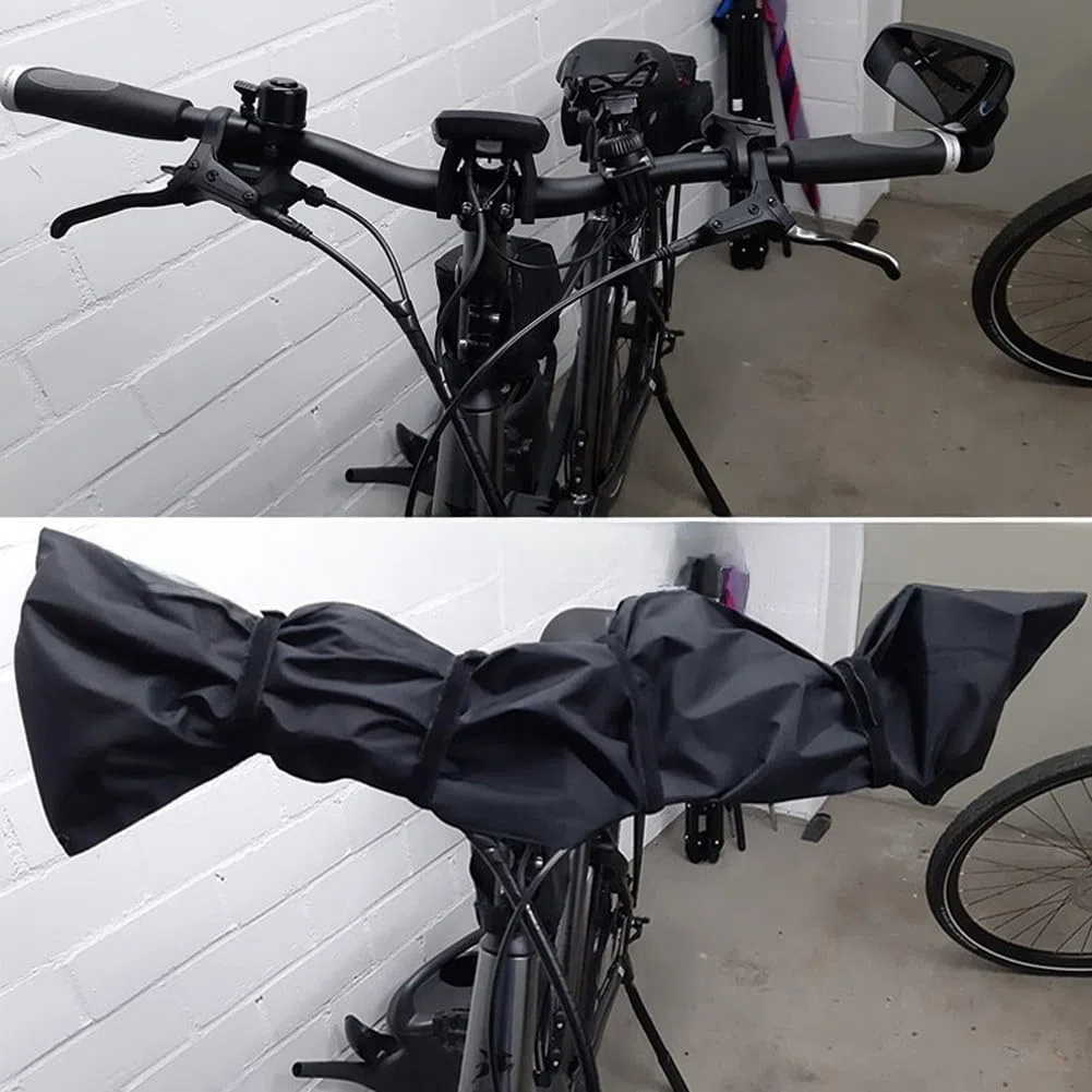Housse de guidon de vélo en tissu Oxford imperméable avec fermeture éclair améliorée, protection extérieure polyvalente contre la pluie, la neige et la poussière, s'adapte à la plupart des