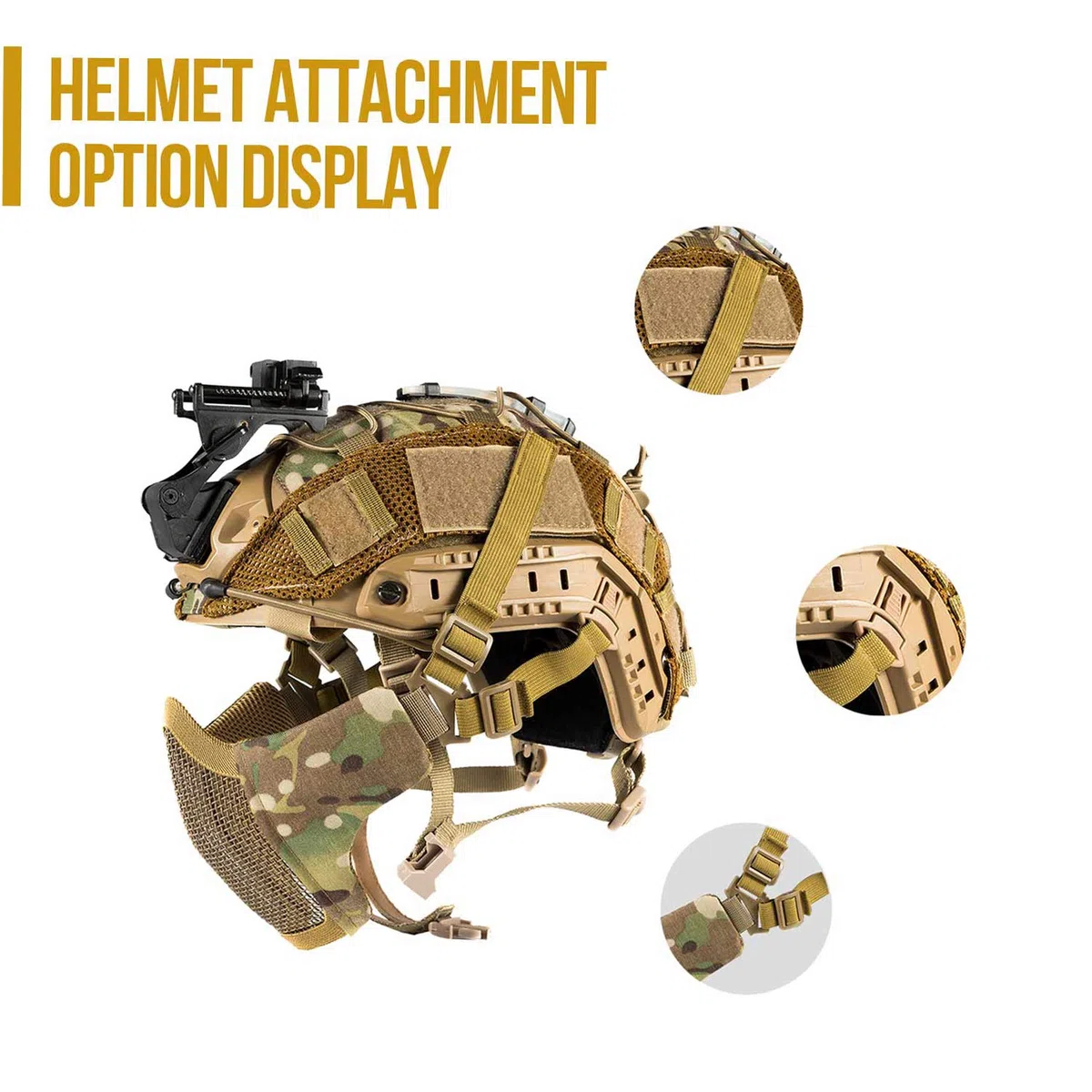 OneTigris Demi-Masque de Protection du Visage Pliable en Maille pour Airsoft Paintball CS L/S