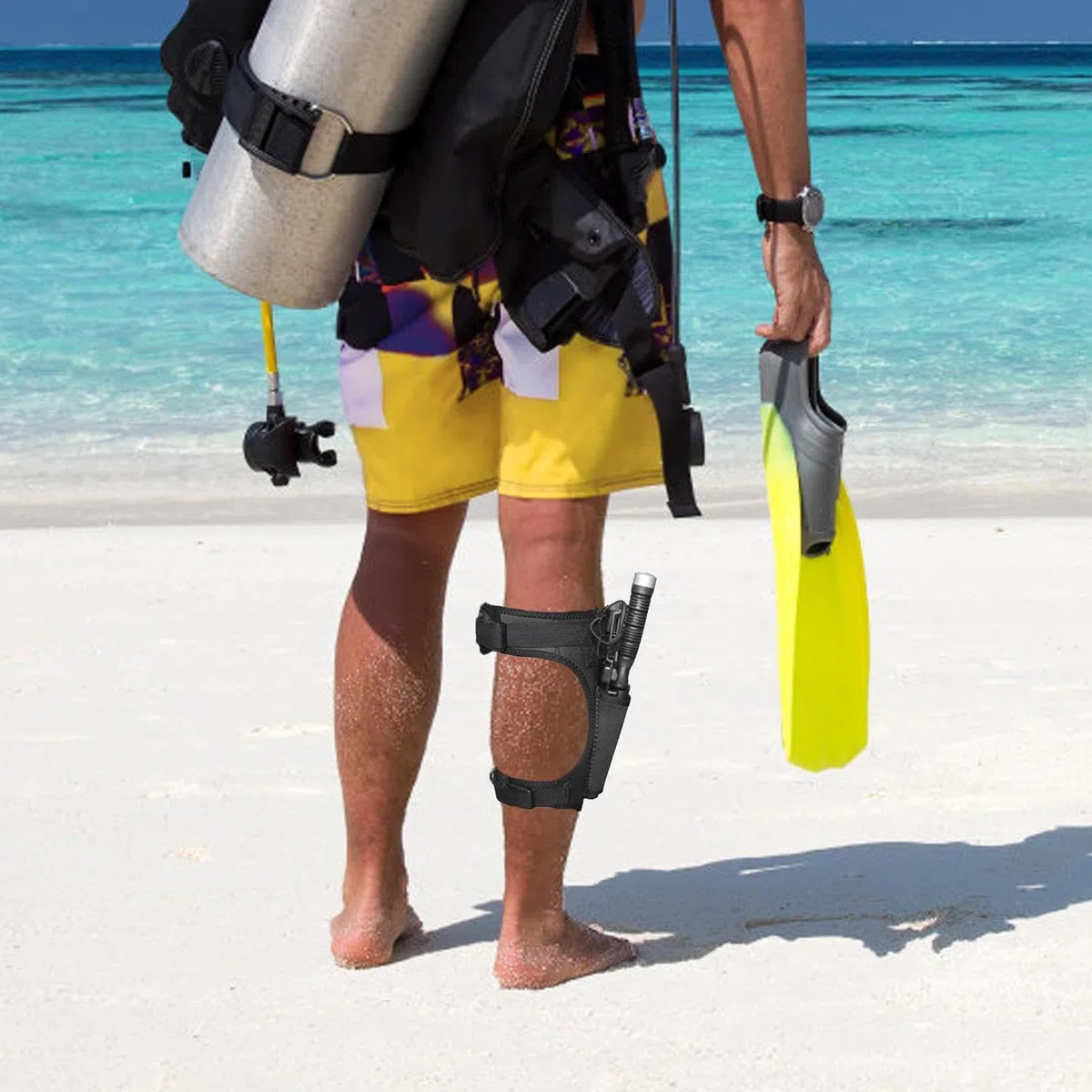 Étui de poche de plongée – Étui de coupe de plongée, étui de gaine de lame de plongeur | Jeu de lames de plongée sous-marine en acier inoxydable, sangle de pêche sous-marine, boucle compacte et légère