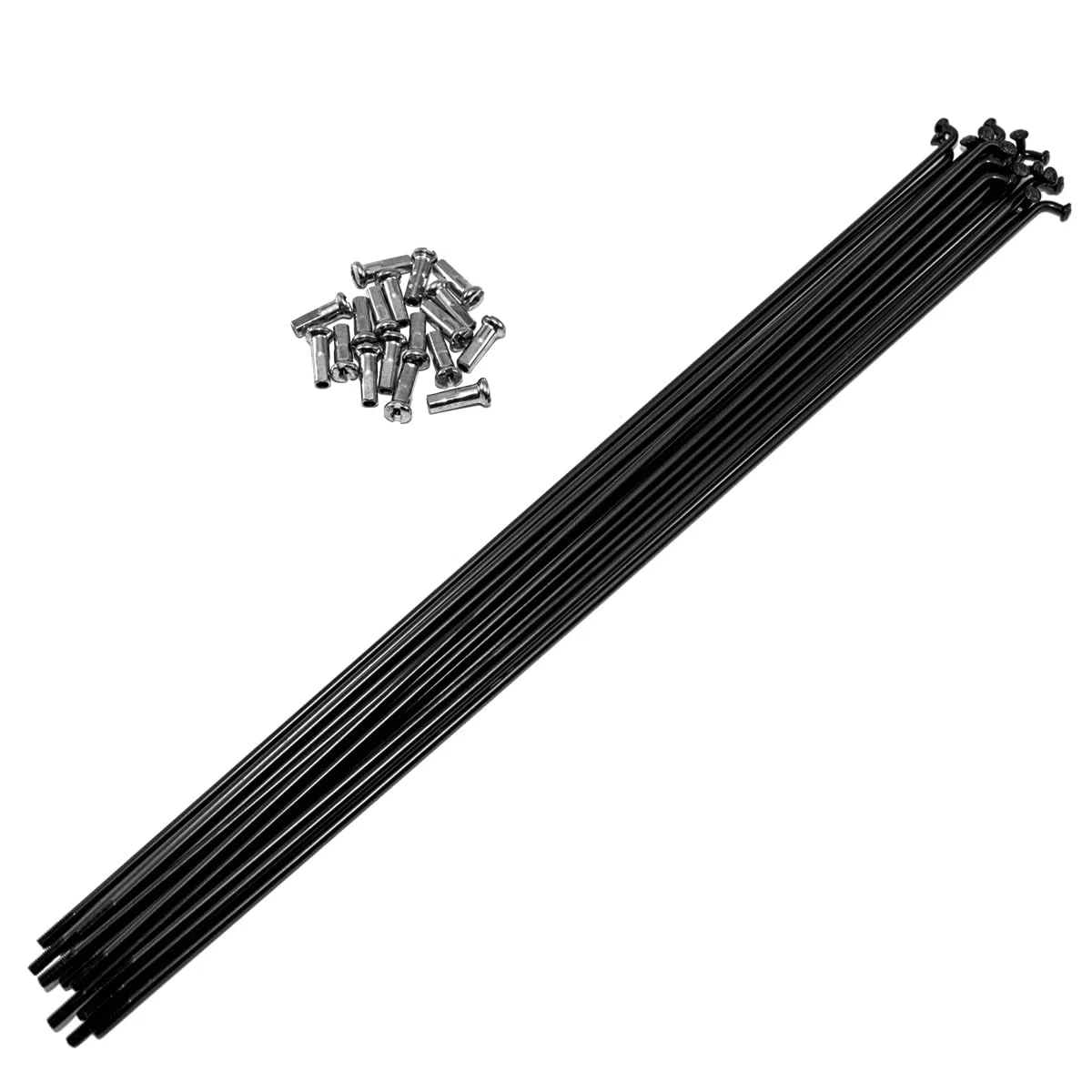 Lot de 18 rayons de vélo 13G avec 18 en laiton (longueur 14 mm), 220-280 mm, diamètre 2,2 mm, rayons en acier pour VTT, descente, tricycle, fauteuil roulant et plus encore.