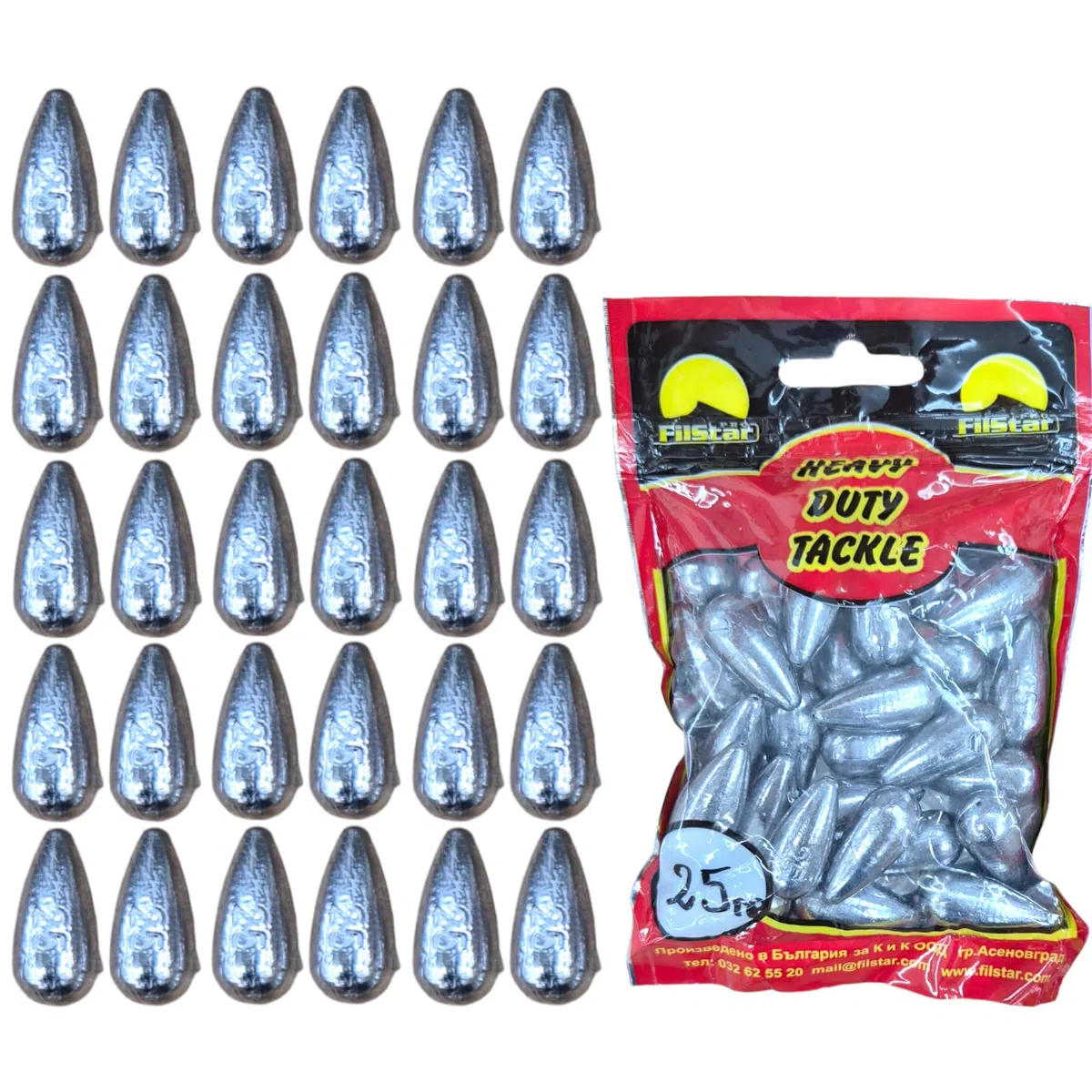 Lot de 30 plombs de base en ligne de 25 g - Pour la pêche au plomb - Pour la pêche de base - Poire - Poids en plomb - Plomb de pêche - Poids de pêche - Plomb - Plomb