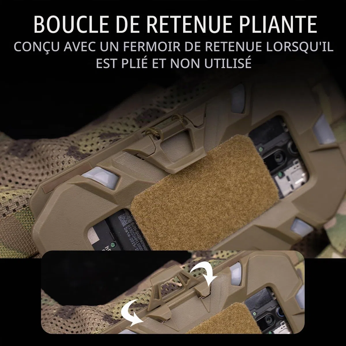 Porte-plaque de téléphone tactique, gilet universel Molle Porte-téléphone, Panneau de navigation de poitrine pliable à fermeture rapide Utilitaire pour taille d'écran 4,7"-6,7