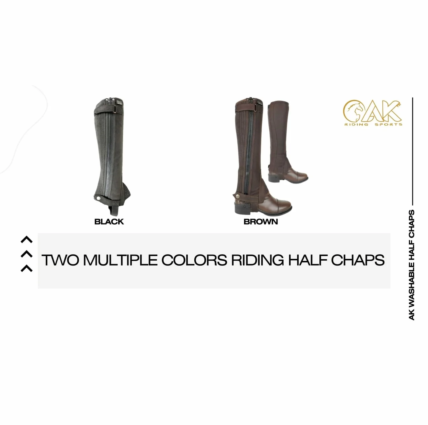 AK Demi-chaps d'équitation lavables en daim