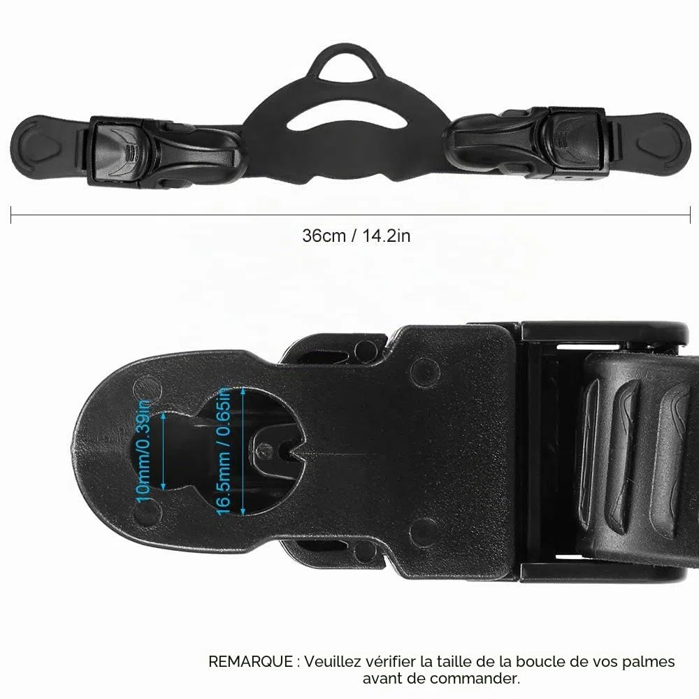 Sangle de palmes universelle réglable pour la plongée