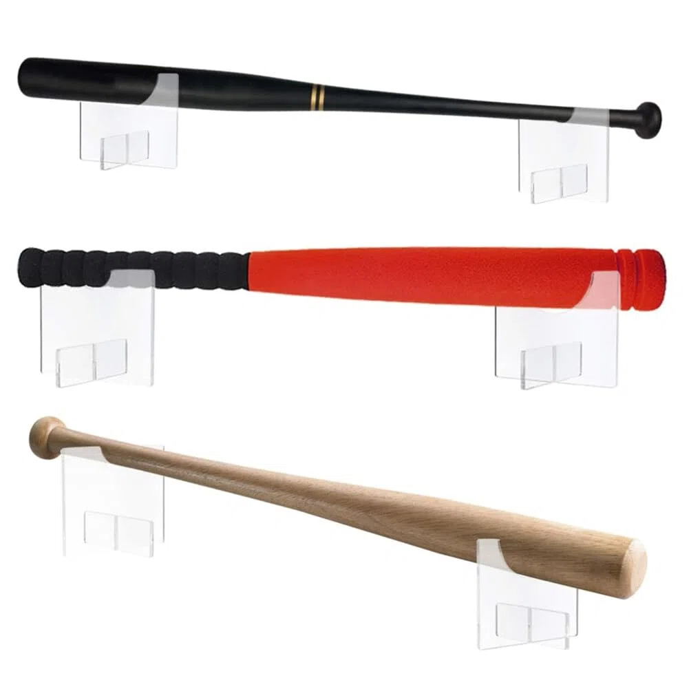 MoreChioce 2PCS Supports de Batte de Baseball, Support D'Affichage de Batte de Baseball Support de Batte de Baseball en Acrylique Support Horizontal de Batte de Baseball