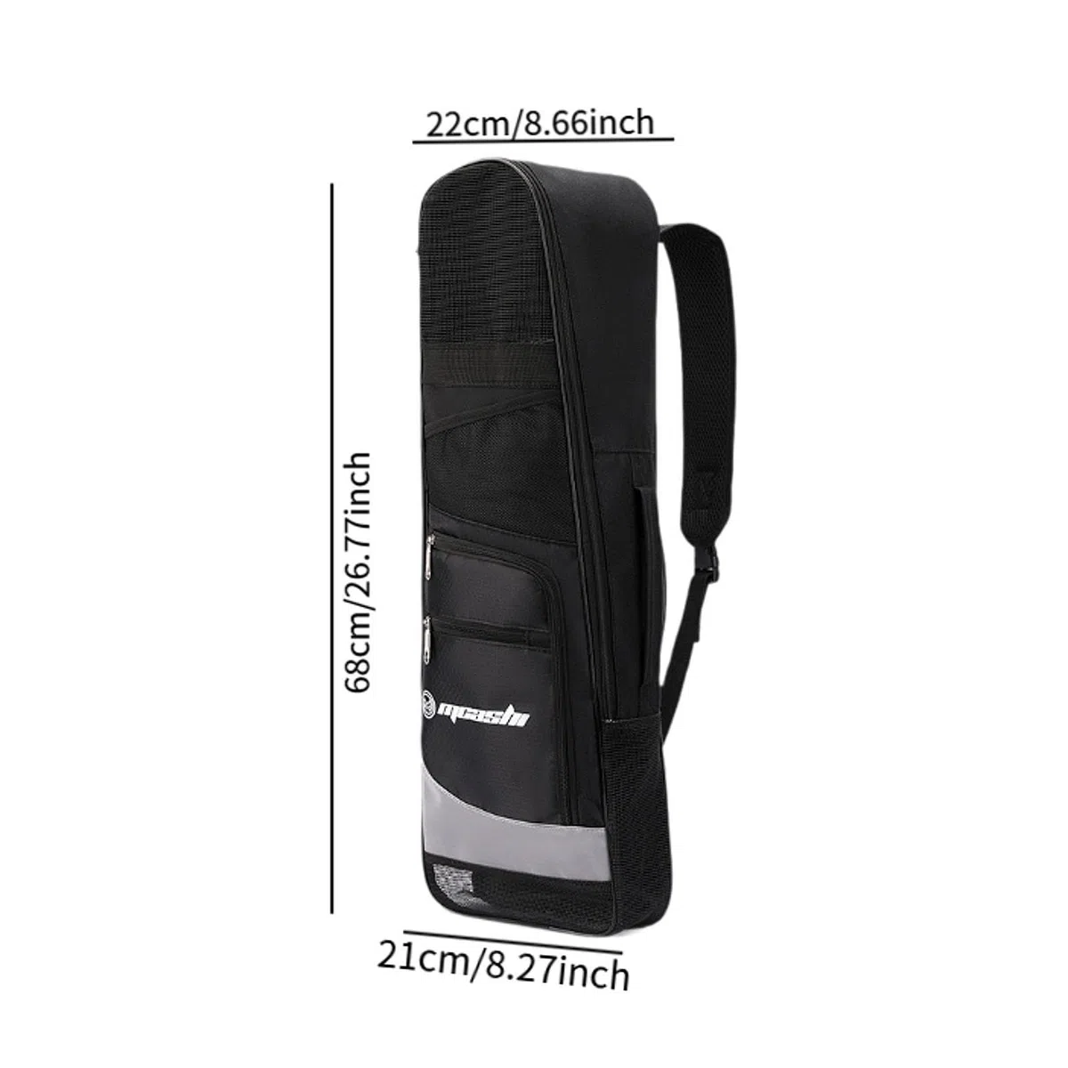 Sac à Dos de Plongée Sac à Bandoulière Sac pour Palmes Sac de Natation en Tissu Maille Léger et Respirant Adapté pour La Plongée Le Surf et Les