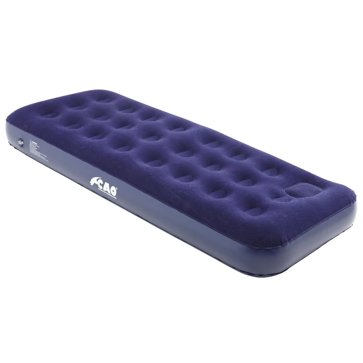 C.A.O. - Matelas floqué avec gonfleur intégré en Coton PVC - Couleur Bleu Marine