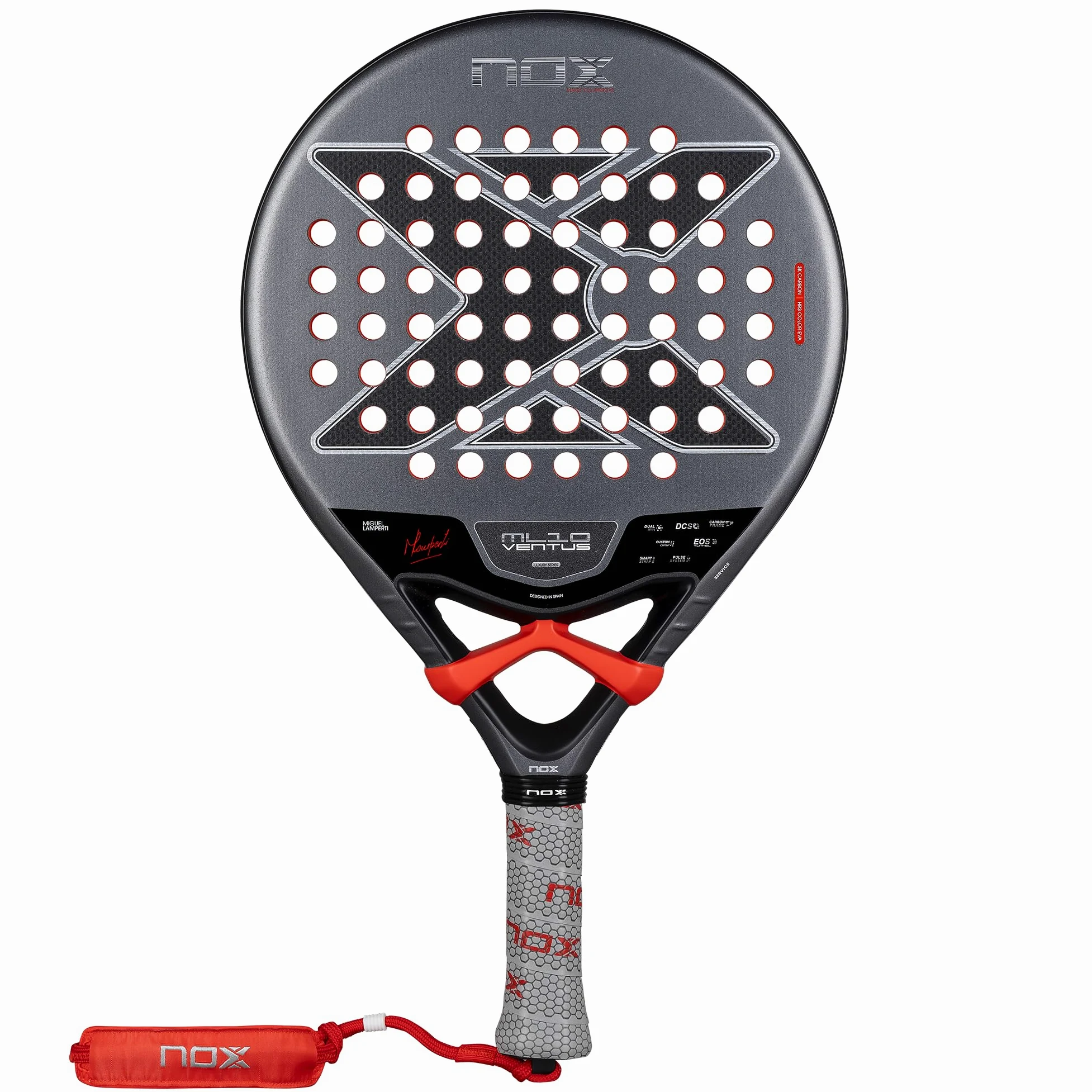 NOX Raquette de padel ML10 Ventus Control 3K 2026 | Miguel Lamperti Raquette Pala de forme ronde | Face en fibre de carbone 3K, noyau en EVA couleur HR3 | Agilité tunnel ES, confort de préhension
