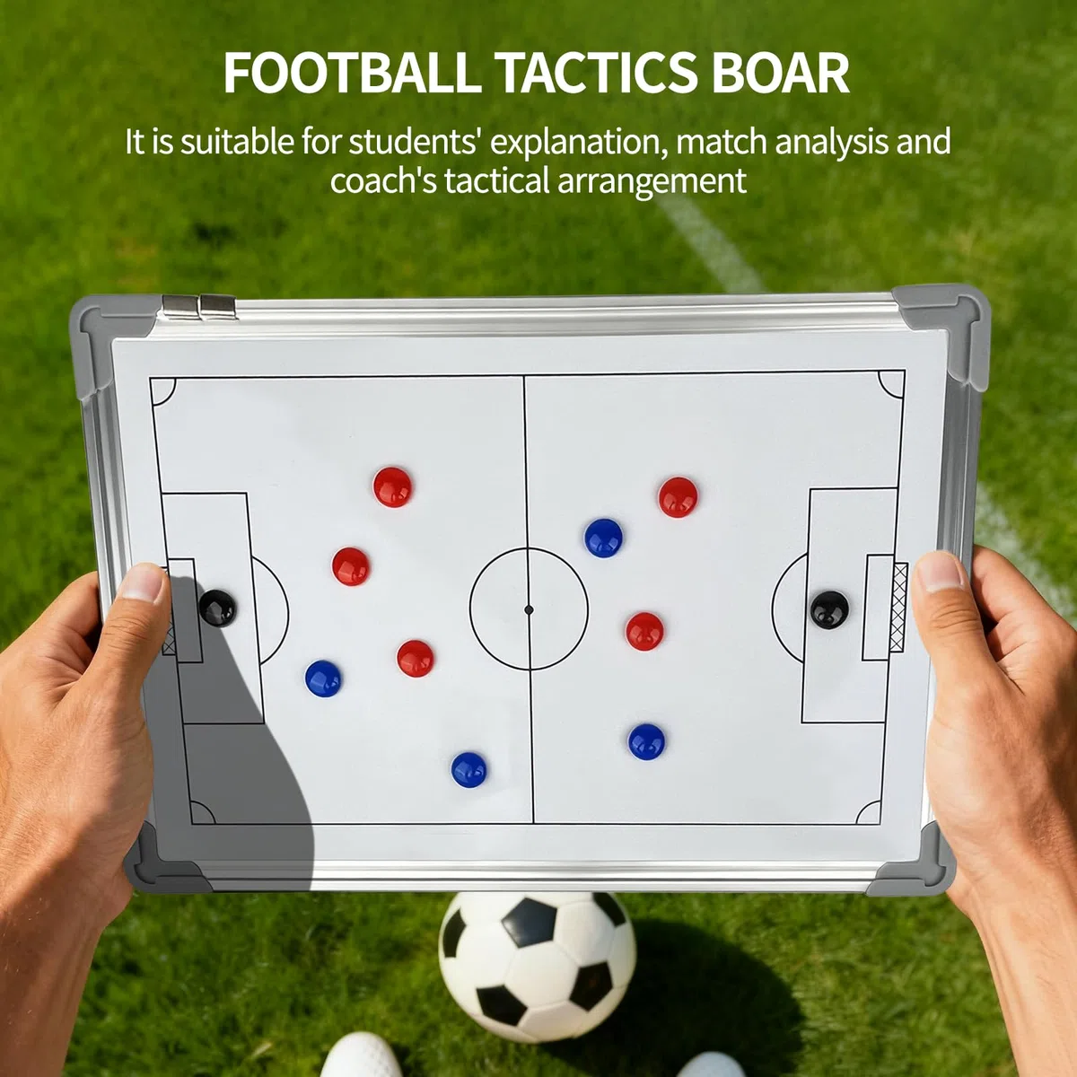 Tableau Tactique Football, Entraîneur Board, Magnétique Stratégie Panneau kit Entrainement Football avec Marqueur et Gomme, Soccer Coach Board pour l'entraînement et Les Compétition