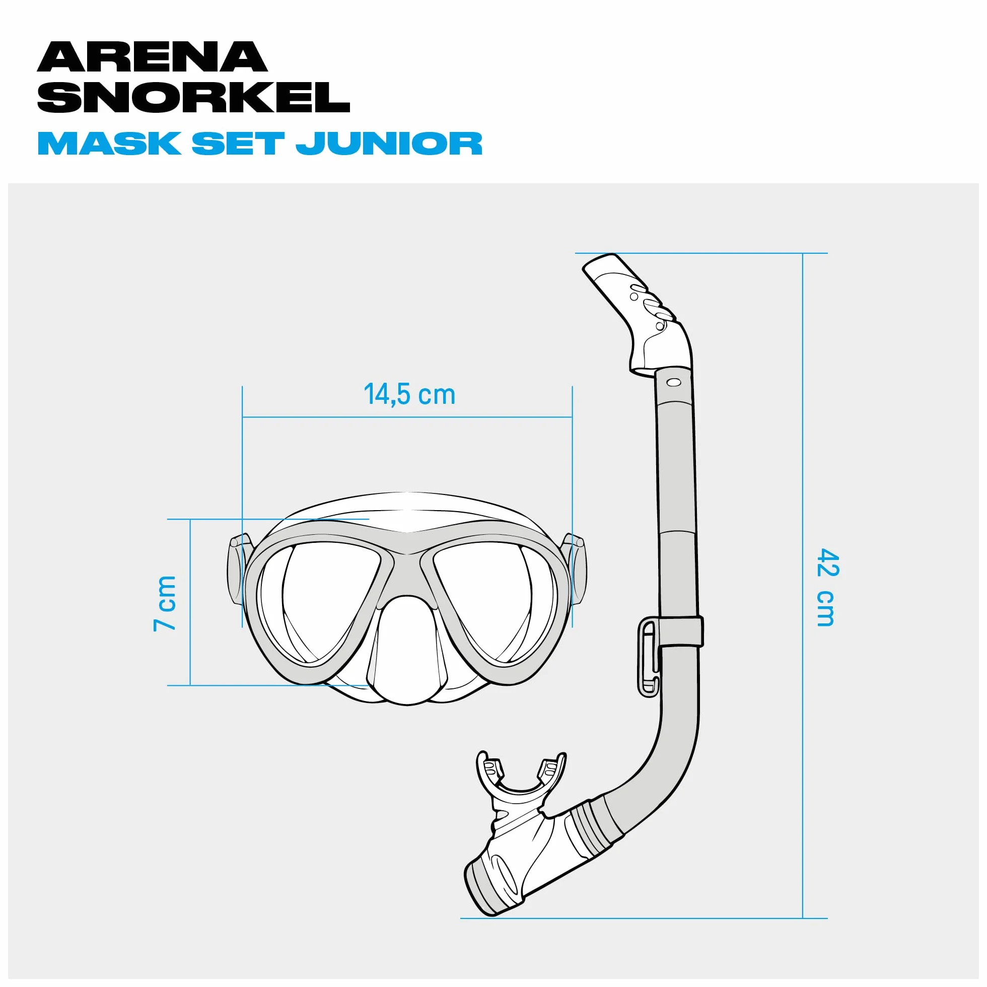 Arena Ensemble Masque et Tuba Enfants, Masque de Plongée, Masque de Mer, Tuba Snorkeling pour Fille avec Technologie Anti-Infiltration, Tuyau Flexible avec Soupape de Purge, Silicone Hypoallergénique