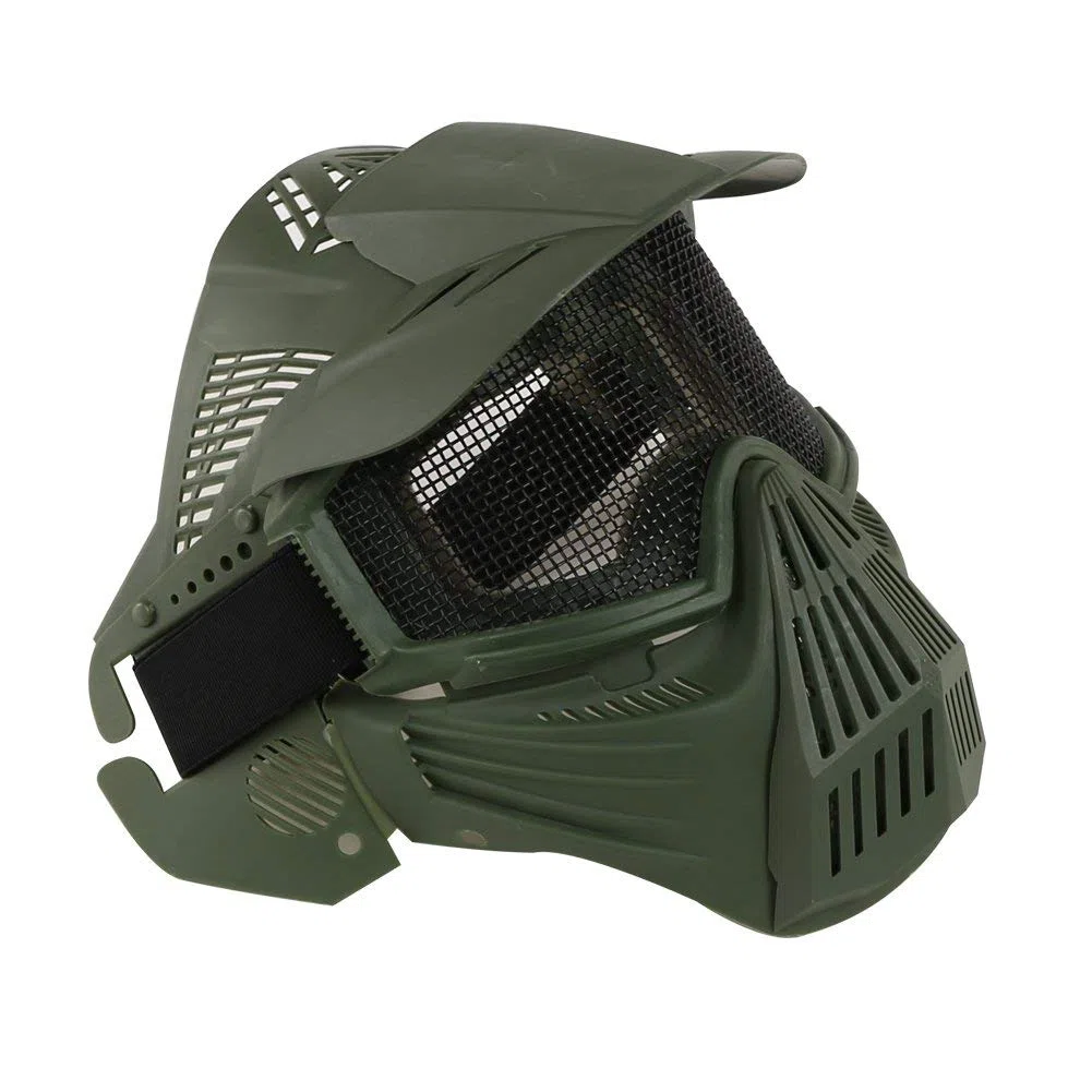 Masque Tactique en Acier pour Airsoft - Masque intégral en Maille - Masque de Protection Militaire - Idéal pour Paintball CS