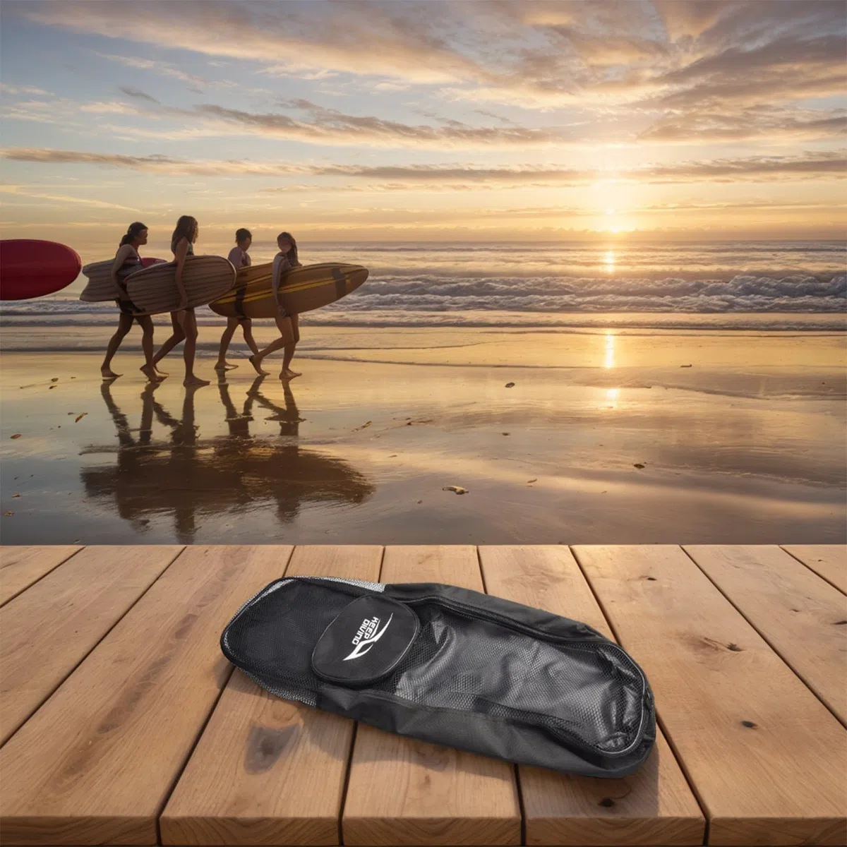 Eawfgtuw Sac de plongée en maille avec bandoulière, sac de transport de palmes, organisateur d'accessoires de plongée, grande capacité de rangement pour plongée sous-marine, palmes de plongée