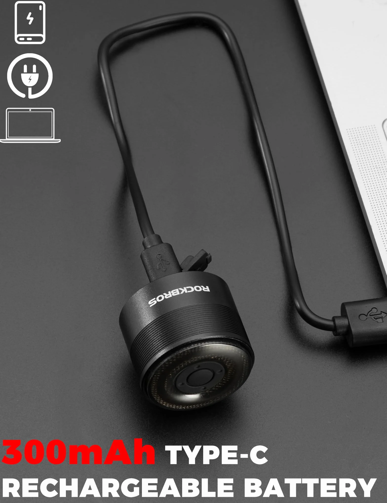 ROCKBROS Feu Arrière Vélo RGB LED 5 Modes, Lumière Arrière USB-C Rechargeable 300mAh IPX5 Étanche, Éclairage 7 Couleurs avec Double Fixation Selle/Tige pour VTT et Route