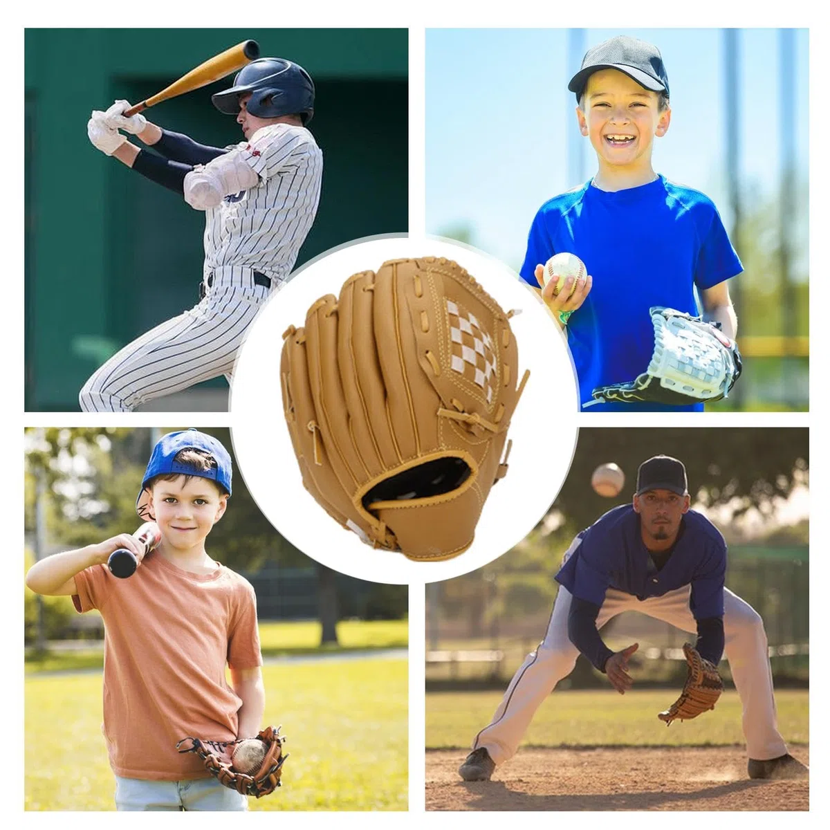 Mitaines de baseball pour adultes – Mitaines de softball – Mitaines de baseball pour gaucher – Moufles robustes pour l'entraînement des débutants