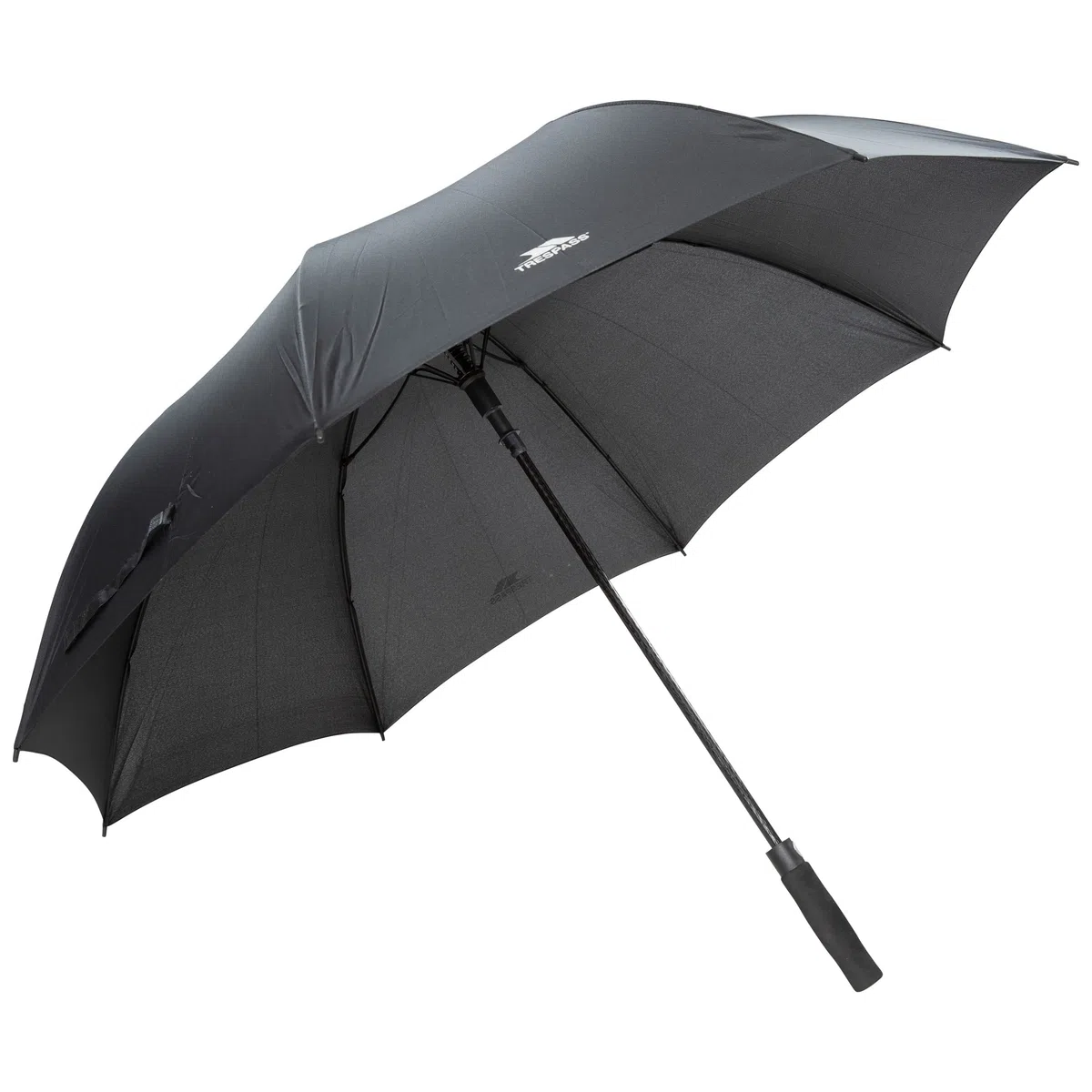 Trespass Parapluie De Golf Unisexe Birdie 76Cm : Coupe-Vent, Ouverture Automatique, Poignée Eva Souple, Housse Avec Sangle, Embout Plastique, Armature Fibre De Verre, Toile 190T Polypongee.