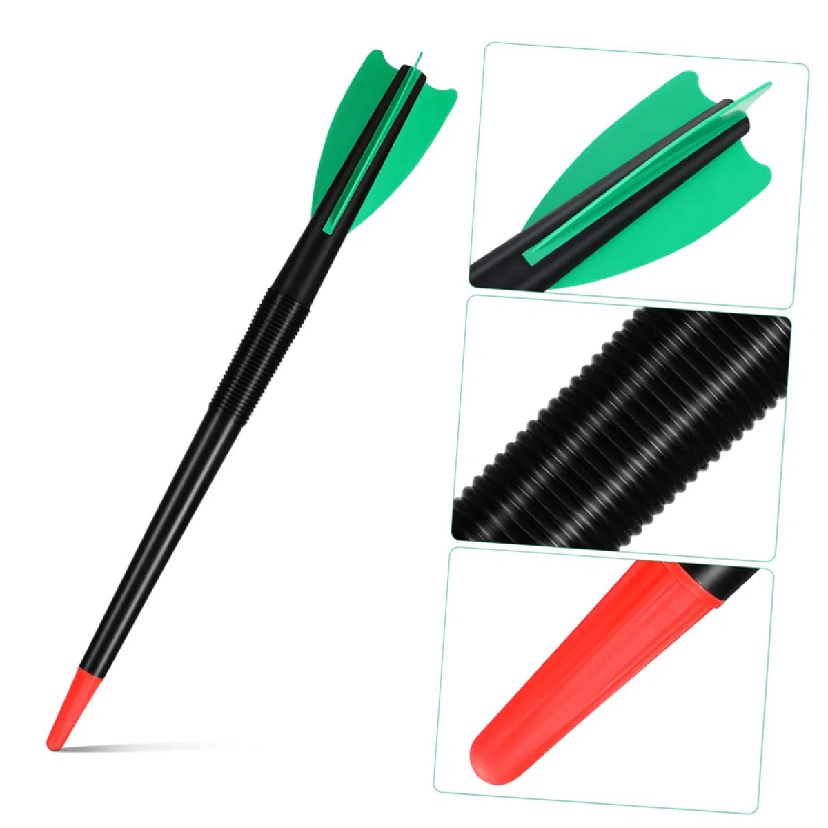 Javelot D'entraînement en Plastique Souple 250 G 2 Pièces Rouge et Vert pour Garçon et Filles, Jeu de Lancer de Javelot pour Débutants, Accessoire D'athlétisme Extérieur