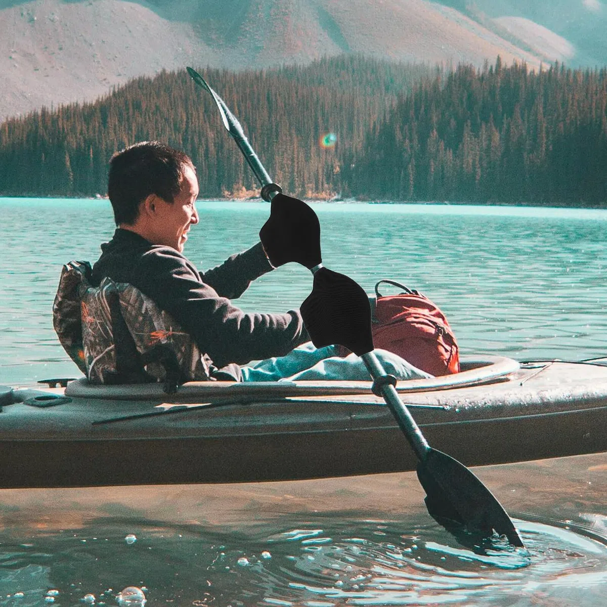 Moufles de Kayak Imperméables en Néoprène Léger Paume Renforcée et Adhérence Améliorée, pour Aventures Nautiques Printemps Automne