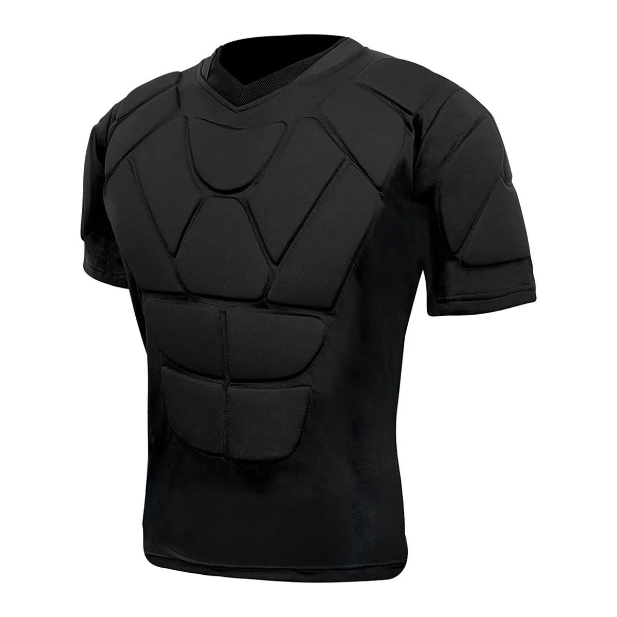 T-Shirt de Compression rembourré avec Protection des épaules pour Homme, Haut de Protection pour la Poitrine, Football, Paintball, Baseball