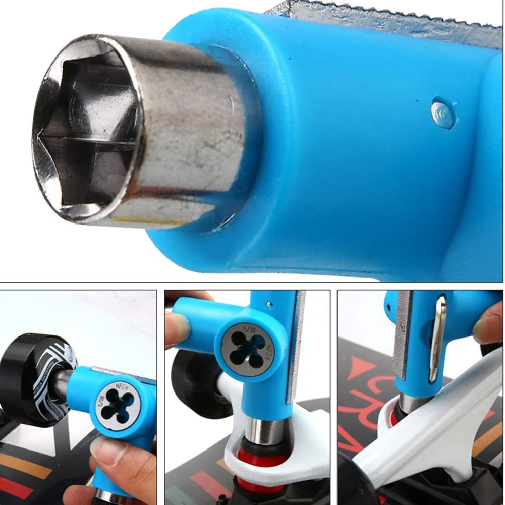 SEIWEI Outil de skateboard portable en T pour réparation de longboard - Outil multifonction pratique avec clé à cliquet en T