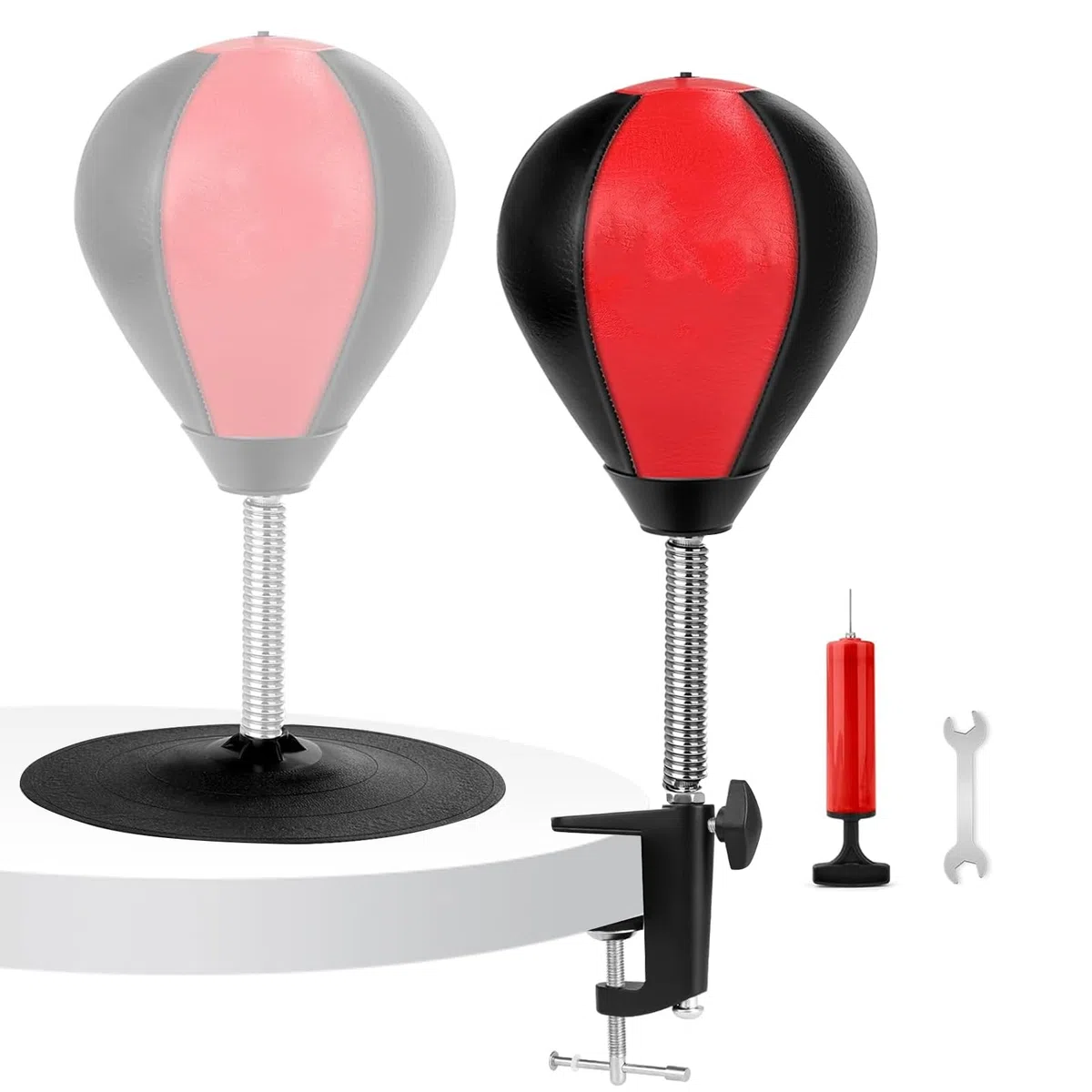 Mini Sac de Frappe Anti-Stress avec Pince de Table et Ventouse pour la Table et Le comptoir de Bureau, Punchingball pour Enfants et Adultes